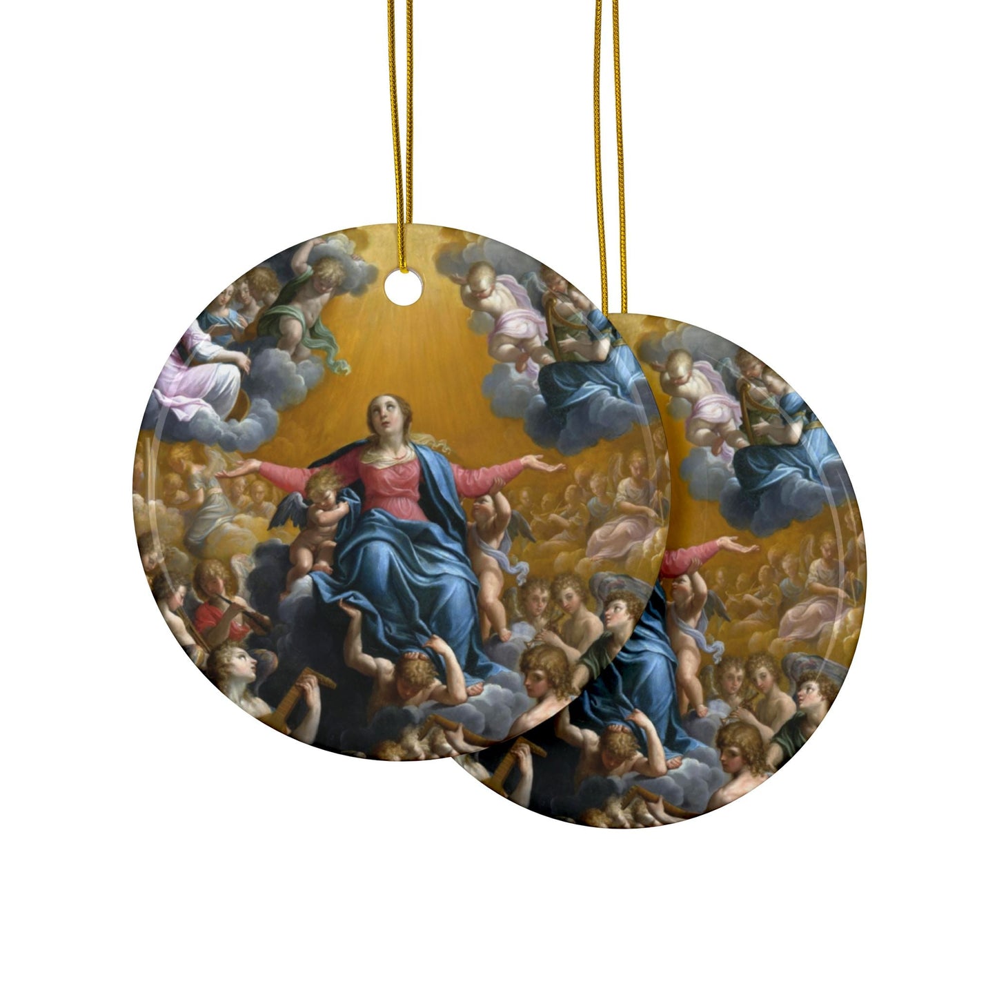 Guido Reni The Assumption, 2-Sided Ceramic Ornament, 3 Inch Diameter