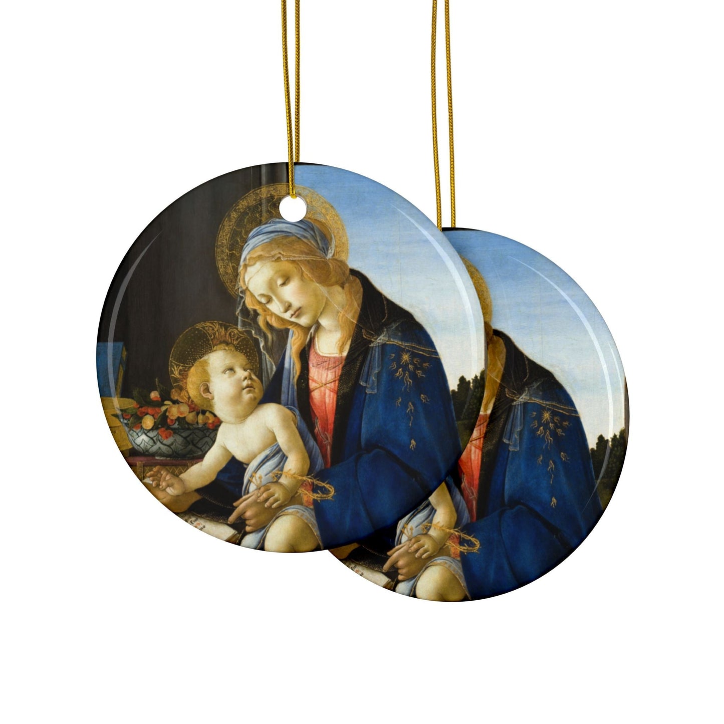 Bernardino Luini Madonna and Child, 2-Sided Ceramic Ornament, 3 Inch Diameter
