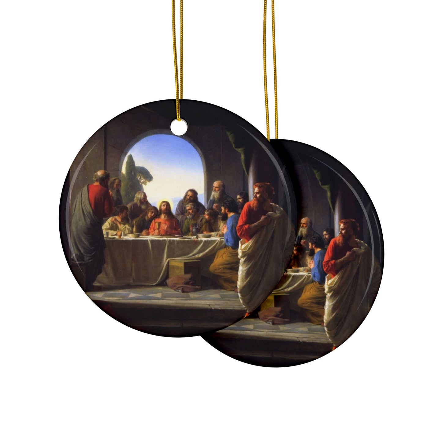 Carl Heinrich Bloch The Last Supper, 2-Sided Ceramic Ornament, 3 Inch Diameter