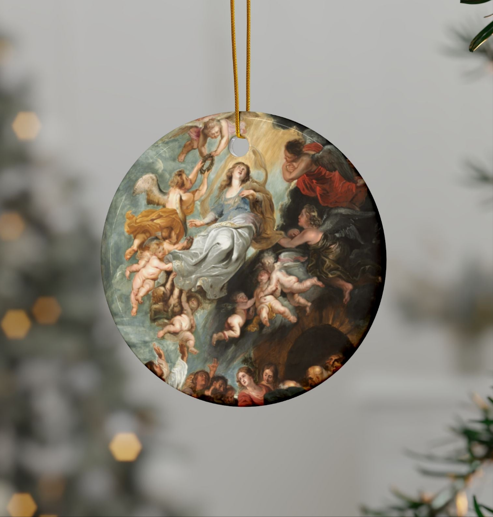 Peter Paul Rubens The Assumption, 2-Sided Ceramic Ornament, 3 Inch Diameter