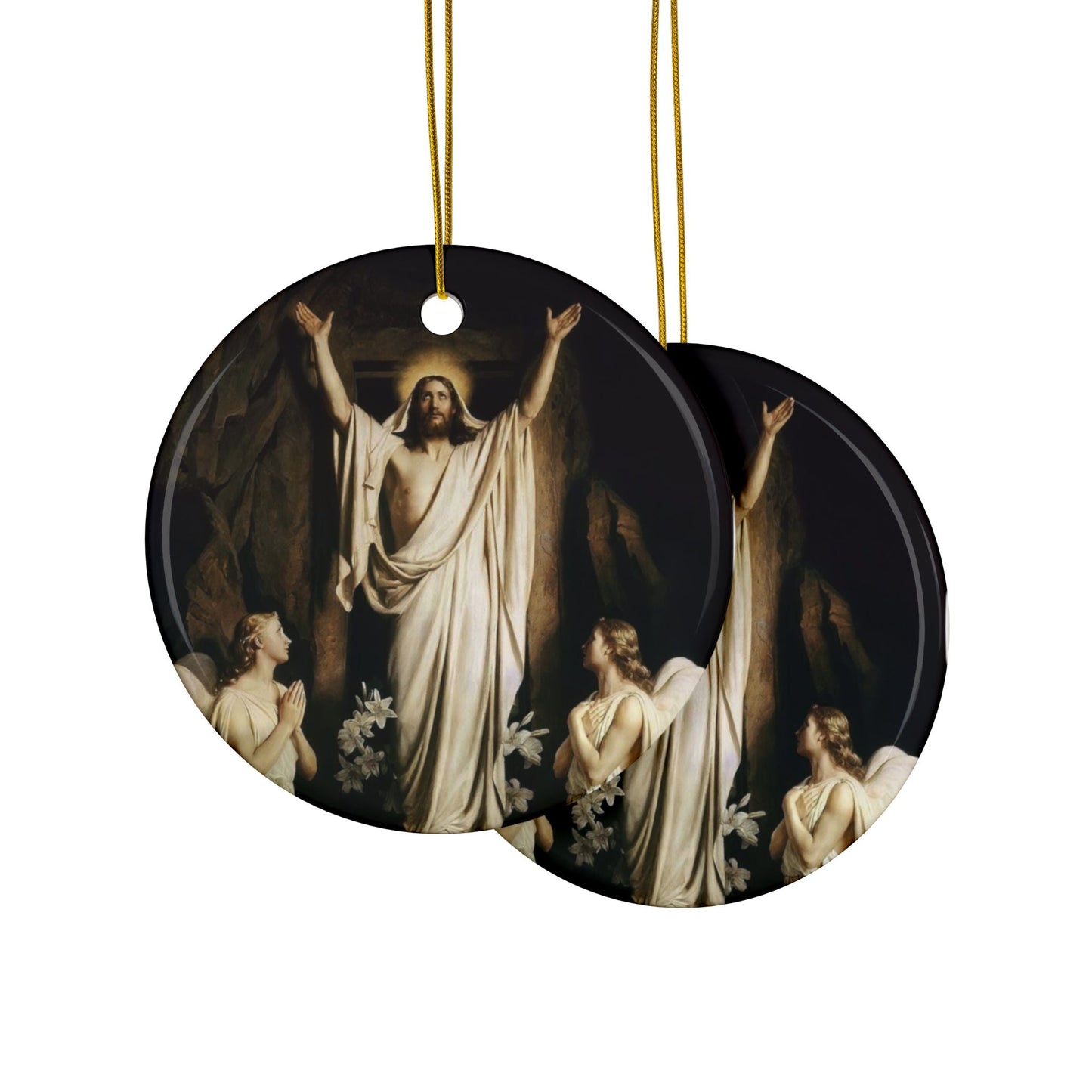 Carl Heinrich Bloch The Resurection, 2-Sided Ceramic Ornament, 3 Inch Diameter