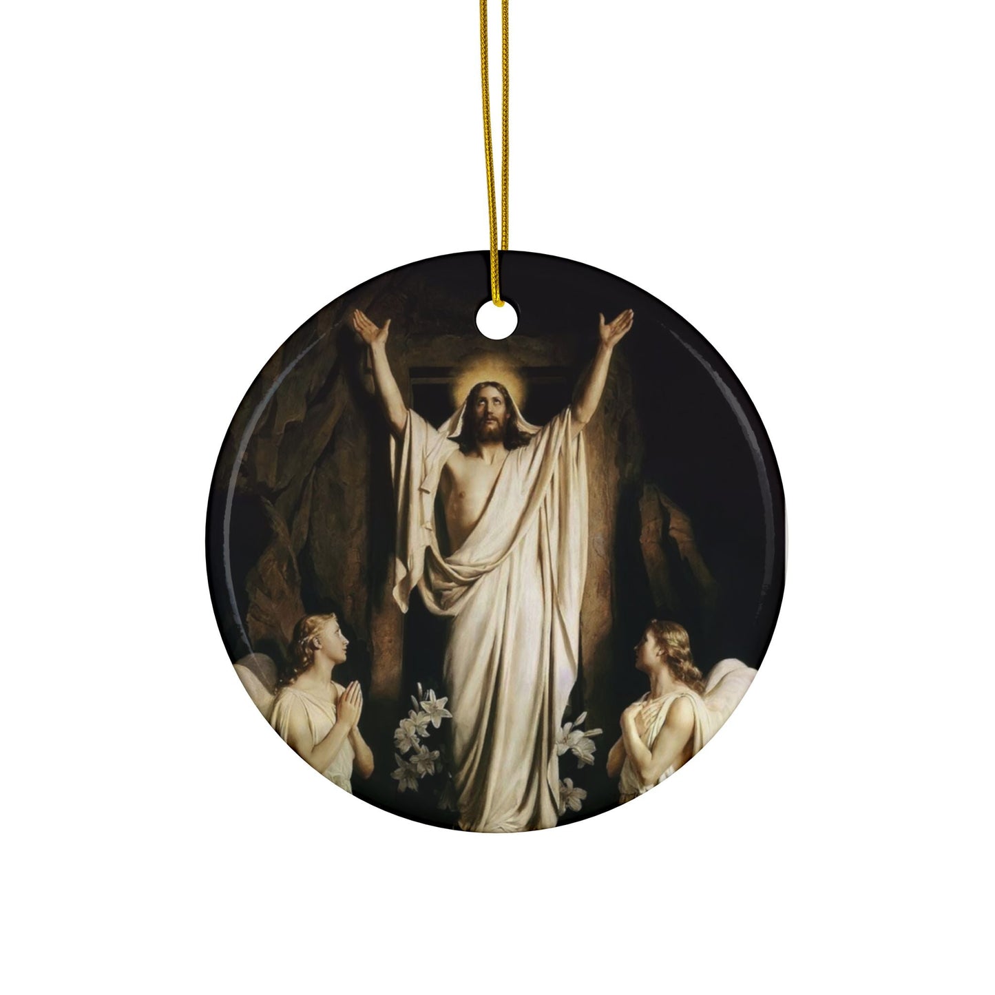 Carl Heinrich Bloch The Resurection, 2-Sided Ceramic Ornament, 3 Inch Diameter